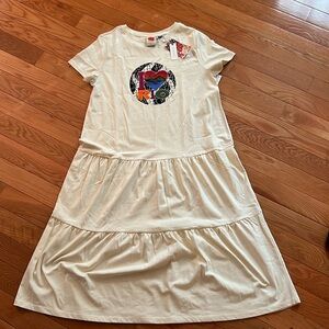 Farm Rio Short-Sleeve Tiered T-Shirt Midi Dress